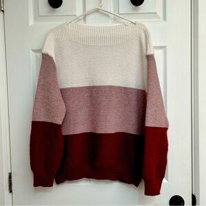 Colour Block Drip Shoulder Sweater